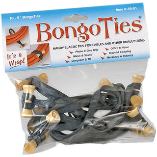 BongoTies 5" Elastic Cable Ties (10-Pack, Black)