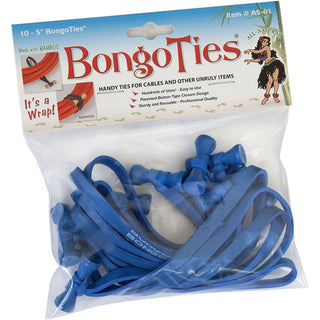 BongoTies 5" Elastic Cable Ties (10-Pack, Blue)