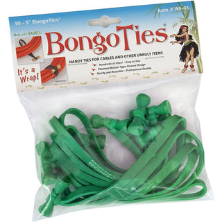 BongoTies 5" Elastic Cable Ties (10-Pack, Green)