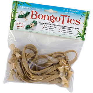 BongoTies 5" Elastic Cable Ties (10-Pack, Natural)