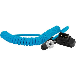 Kondor Blue Coiled D-Tap to Locking DC 2.5mm Right-Angle Cable (Blue)