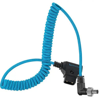 Kondor Blue Coiled D-Tap to Locking DC 2.5mm Right-Angle Cable (Blue)