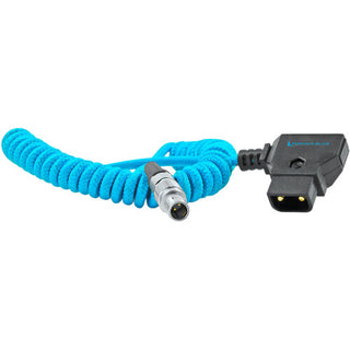 Kondor Blue Coiled D-Tap to Female 2-Pin LEMO-Type Power Cable for RED KOMODO (Blue)