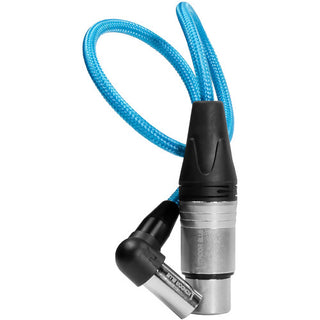 Kondor Blue Right-Angle Mini-XLR Male to XLR Female Cable for BMPCC 6K Pro & Canon C70 (Blue, 17")