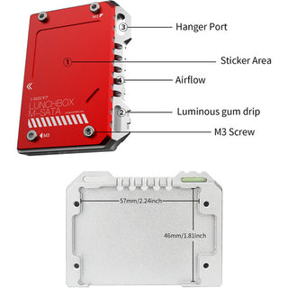 ANDYCINE LunchBox Magnalium Case for mSATA SSD to Atomos Ninja V Attachment (Red)