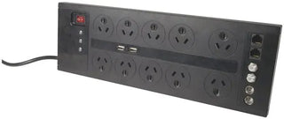 10 Way Home Theatre Surge Protected Powerboard