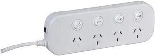 4-Way Powerboard with 4 Switches and Surge Overload Protection