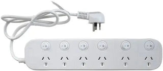 6-Way Powerboard with 6 Switches and Surge Overload Protection