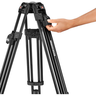 Manfrotto 504X Fluid Video Head & 645 FAST Aluminium Tripod with Mid-Level Spreader