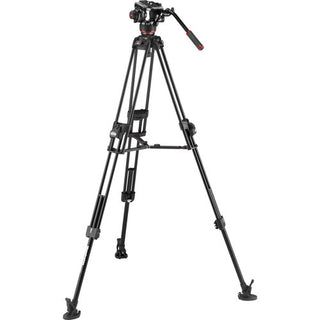 Manfrotto 504X Fluid Video Head & 645 FAST Aluminium Tripod with Mid-Level Spreader