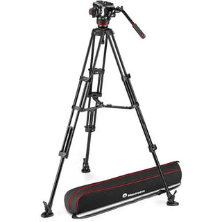 Manfrotto 504X Fluid Video Head & MVTTWINMA Aluminium Tripod with Mid-Level Spreader