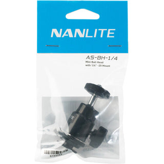 Nanlite Mini Ball Head with Hot Shoe Adapter and 1/4''-20 Mount