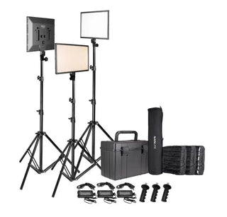 Nanlite Lumipad 25 Soft LED Panel 3 Kit with NP-F Batteries, NP-F Chargers, Lighting Stands, Grids and Hard Case