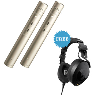 Rode NT55 Compact Condenser Microphone with Interchangeable Capsules (Matched Pair) with FREE Rode NTH-100 Professional Over-Ear Headphones RODE