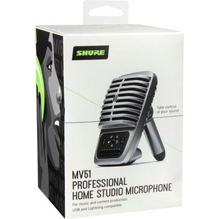 Shure MOTIV MV51 Large-Diaphragm Cardioid USB Microphone for Computers and iOS Devices