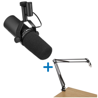 Shure SM7B Vocal Microphone +Gator Desk-Mounted Broadcast/Podcast Boom Arm Bundle Shure