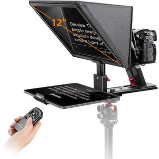 Desview T12S 12.9" Portable Teleprompter for Smartphones/Tablets with Remote Control