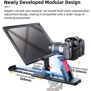 Desview T12S 12.9" Portable Teleprompter for Smartphones/Tablets with Remote Control