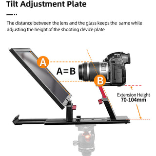 Desview T12S 12.9" Portable Teleprompter for Smartphones/Tablets with Remote Control