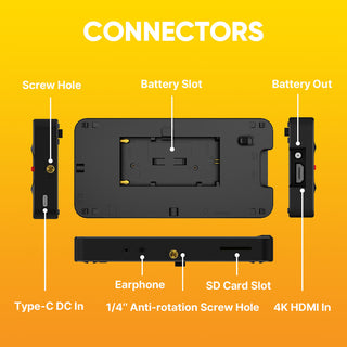 OSEE T5+ 5.5" High-Bright UHD 4K HDMI On-Camera Monitor Kit