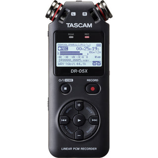 Tascam DR-05X 2-Input / 2-Track Portable Audio Recorder with Onboard Stereo Microphone (Black)