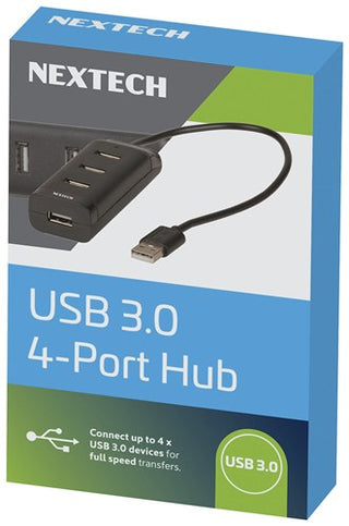 General Brand USB 3.0 4 Port Mini Hub Black