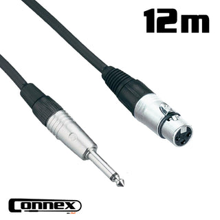 Connex XFJM-12 Pro Audio Cable Female XLR to 1/4 Unbalanced TS (12m)