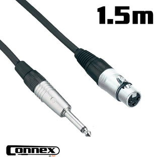 Connex XFJM-1 Pro Audio Cable Female XLR to 1/4 Unbalanced TS (1.5m)