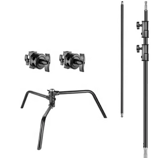 Xlite Turtle Base C Stand Black With Arm & 2 Grip Heads