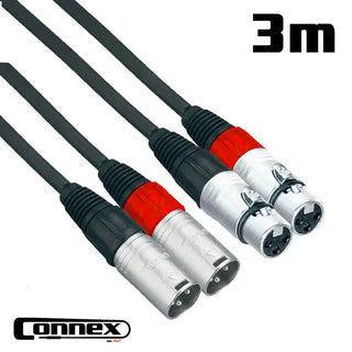 Connex XMXF-3T Pro XLR Audio Twin Cable (3m)