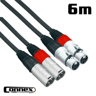 Connex XMXF-6T Pro XLR Audio Twin Cable (6m)