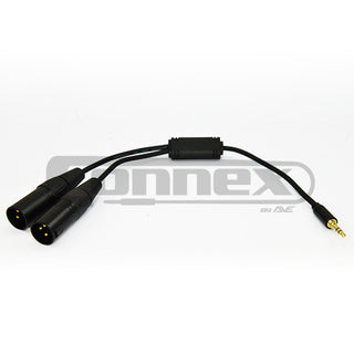 Connex YXMJ3S 3.5mm TRS to Y-Split XLR Male Adapter Cable (0.3m)