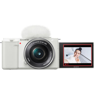 Sony ZV-E10 Mirrorless Camera with 16-50mm Lens (White)