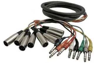 Hosa Eight Channel Audio Recording Snake: XLR Male to Balanced 1/4" -3m