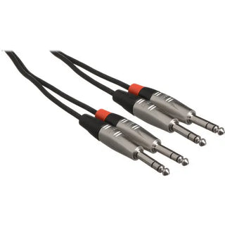 Hosa Pro HSS001/5X2  Dual 1/4" TRS Male to Dual 1/4" TRS Male Stereo Audio Cable (1.5') - Videoguys Australia