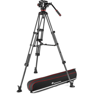 Manfrotto 504X Fluid Video Head & MVTTWINMC Carbon Fiber Tripod with Mid-Level Spreader