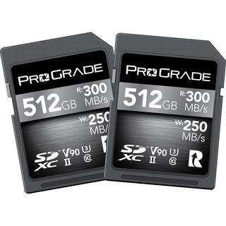 ProGrade Digital 512GB V90 UHS-II SDXC Memory Card (2-Pack)