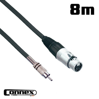 Connex XFRC-8 Male RCA to Female XLR Audio Cable (8m)