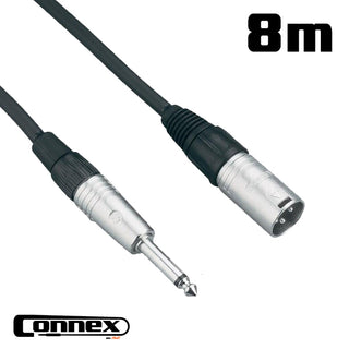 Connex XMJM-8 Pro Audio Cable Male XLR to 1/4 Unbalanced TS (8m)