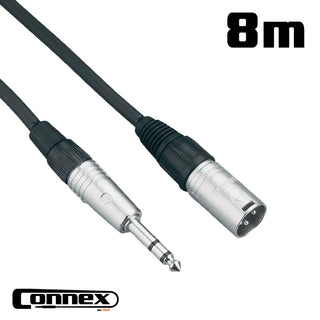 Connex XMJS-8 Pro Audio Cable Male XLR to 1/4 Balanced TRS (8m)