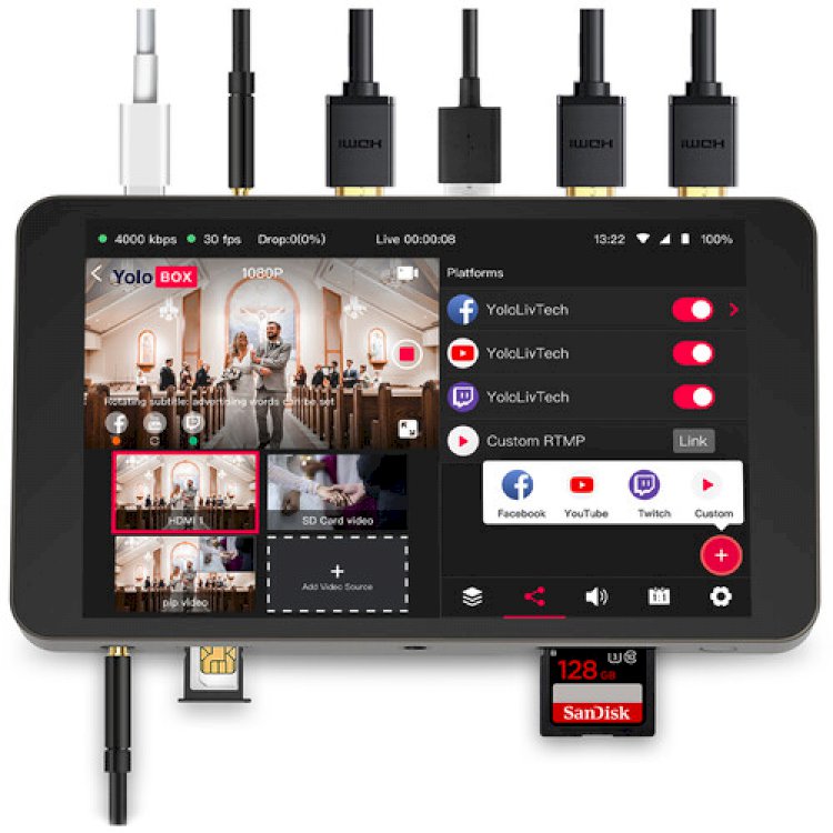 YoloLiv YoloBox Portable AllinOne MultiCamera Live Streaming Encoder