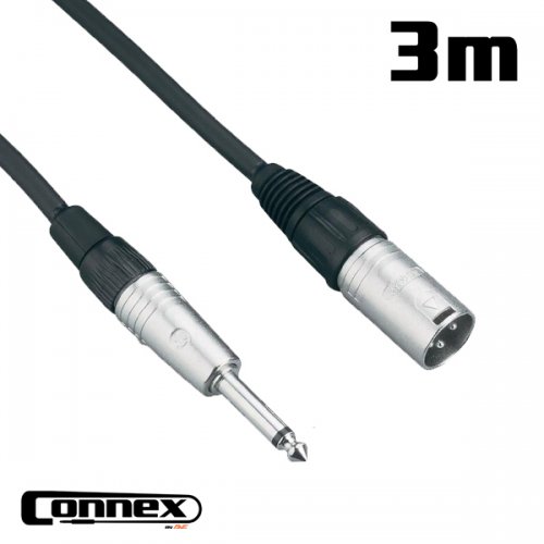 Connex XMJM-3 Pro Audio Cable Male XLR to 1/4 Unbalanced TS (3m)