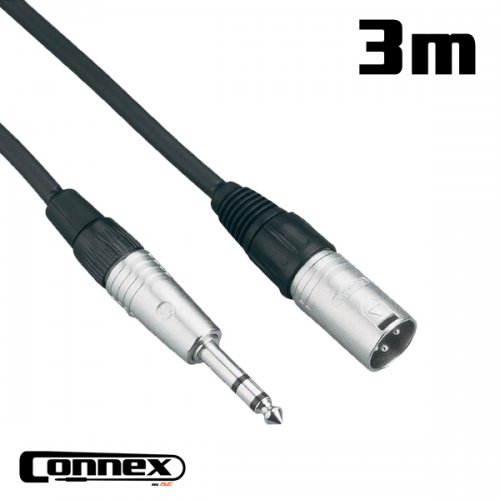 Connex XMJS-3 Pro Audio Cable Male XLR to 1/4 Balanced TRS (3m)