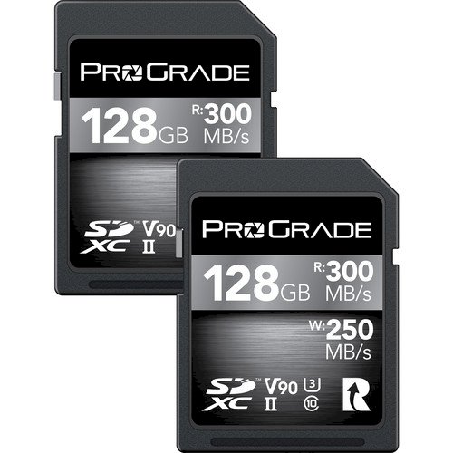 ProGrade Digital 128GB V90 UHS-II SDXC Memory Card (2-Pack)