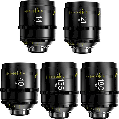 DZOFilm Arles FF/VV Prime Cine 5-Lens 14/21/40/135/180mm Set (PL Mount, Feet)