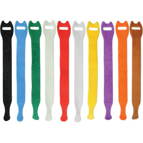 Videoguys Australia 12mm x 250mm Reusable Cable Ties (Multi-Coloured, 10-Pack)